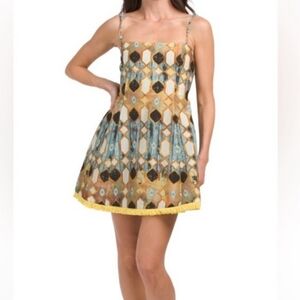 Christian LaCroix Linen Blend Fringe Hem Cocktail Dress Size Small